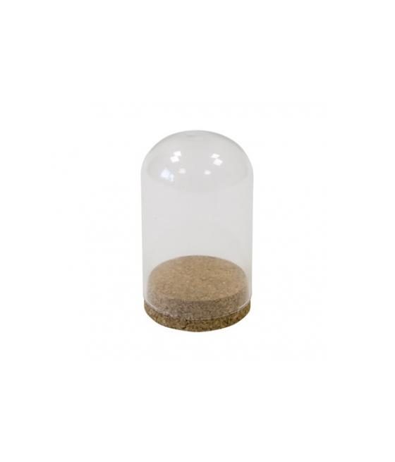 Cloche en verre 10cm + support liège - Convient pour aliment