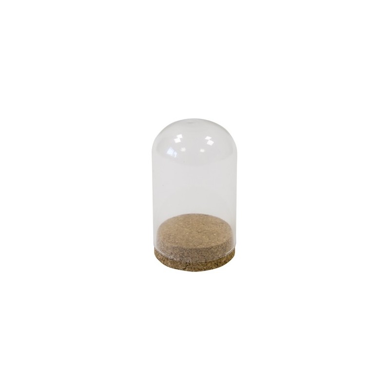 Cloche en verre 10cm + support liège - Convient pour aliment