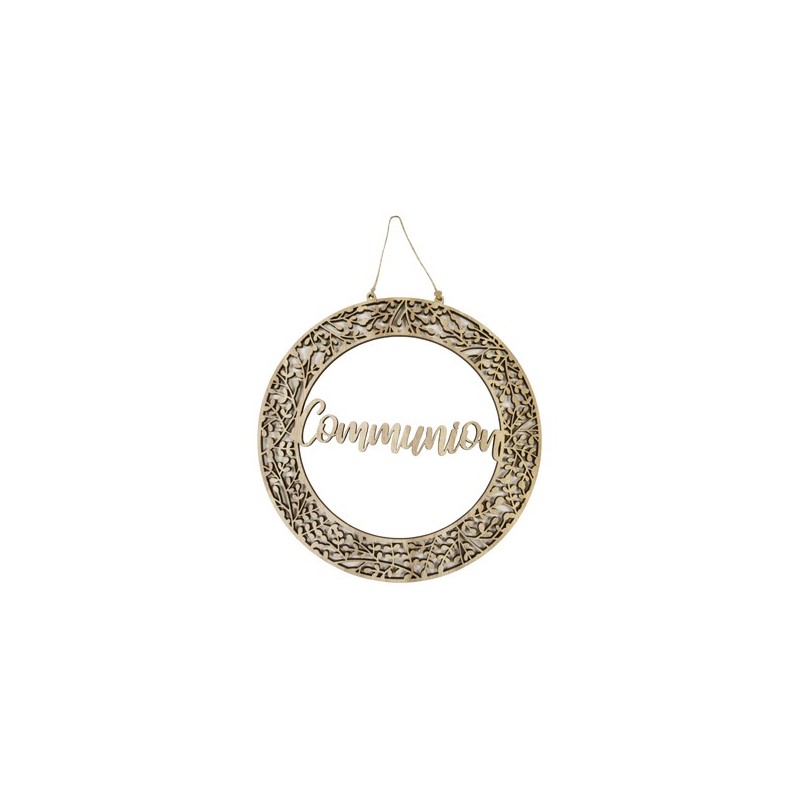 Communion suspension ronde en bois