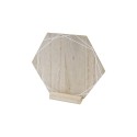 Centre de table hexagonal avec graphique blanc recto verso en bois