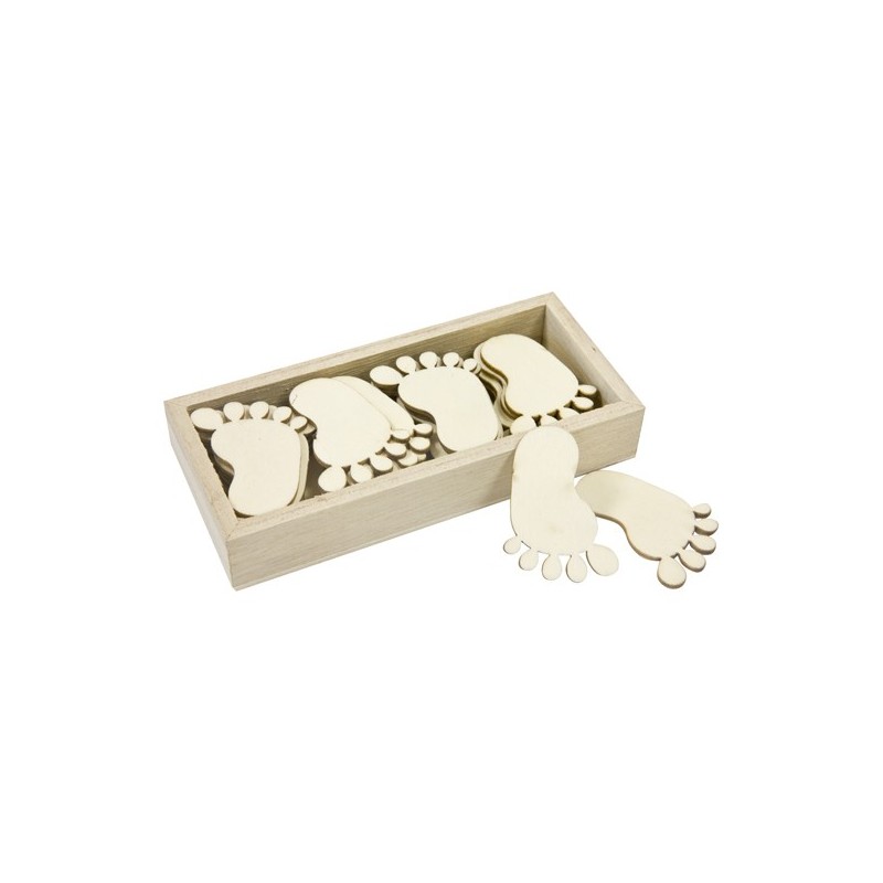Pied en bois dans boite en bois (x 36)