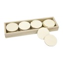 Disque en bois (x 36) dans boite en bois
