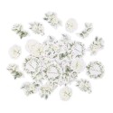 100 Confettis Botanique Papier Feuillages et Or de 2,5 à 3,5cm