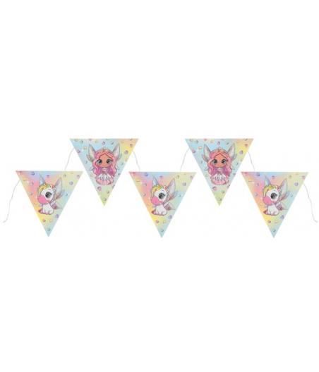 Banderole 'P'tite fée' Multicolore pour Festivités et Cérémonies - 10 Flags en Carton