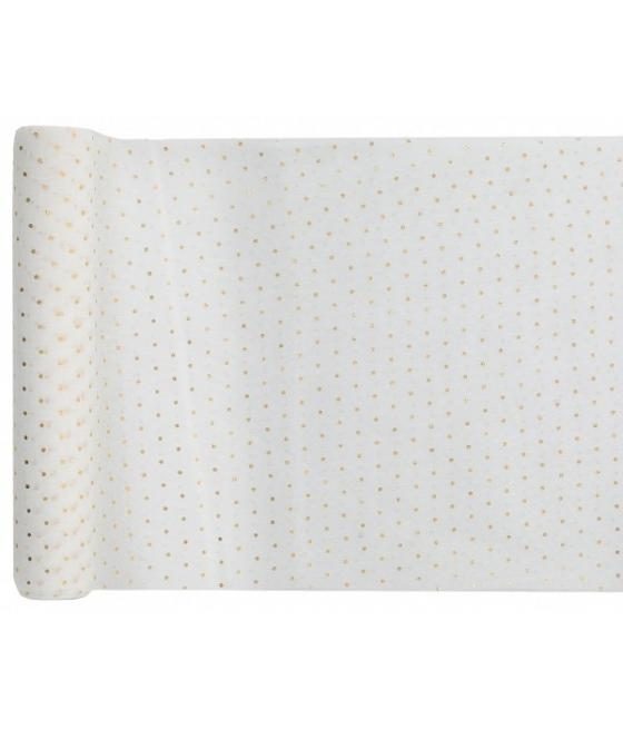 Chemin de table Plumetis blanc