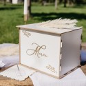 Urne "Merci" en Bois, Blanc et Or