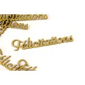 Semis de table "felicitations"en bois aspect métal