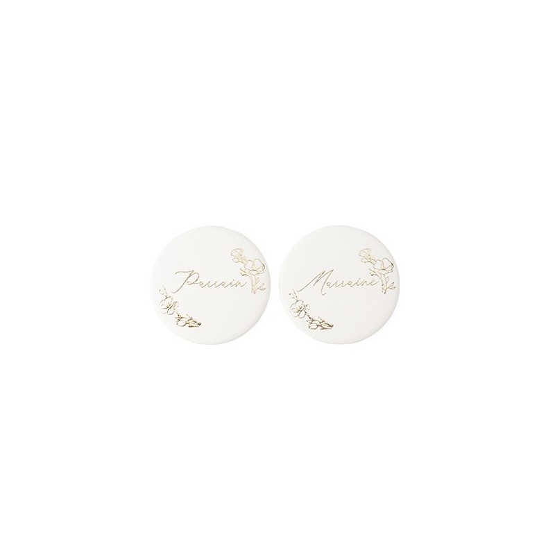 2 Badges" Parrain" /  "Marraine" Baptême Crème et Or