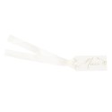 10 Étiquettes "Merci" Baptême Crème et Or  et Ruban Satin Crème