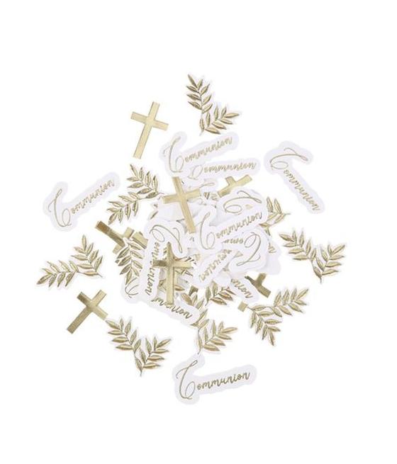 Confettis CommunionBlancs et Or