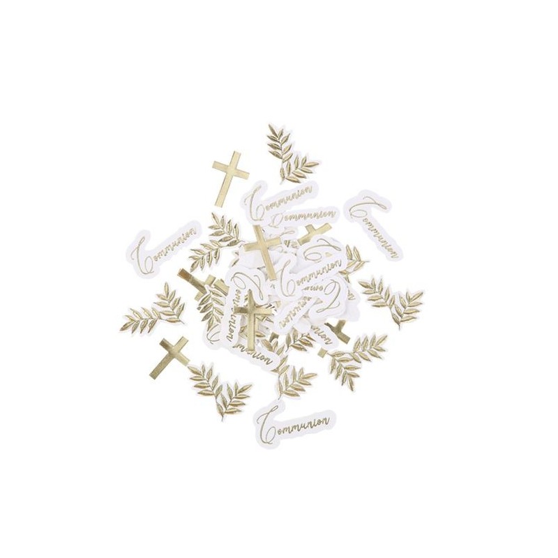 Confettis CommunionBlancs et Or