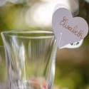 10 Marque-Verres Cœurs Dentelés Blanc