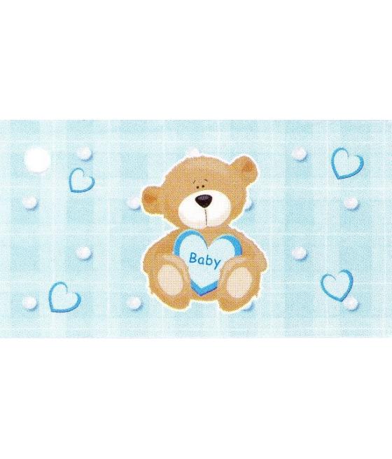 Etiquette ourson bleu