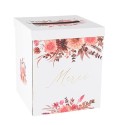 Urne "Merci" Time to Disco Carton Terracotta, Framboise et Or 21x25cm