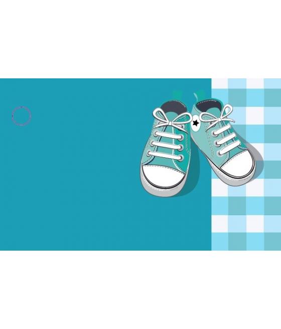 ETIQUETTE BAPTEME-NAISSANCE BASKET (X10) BLEU