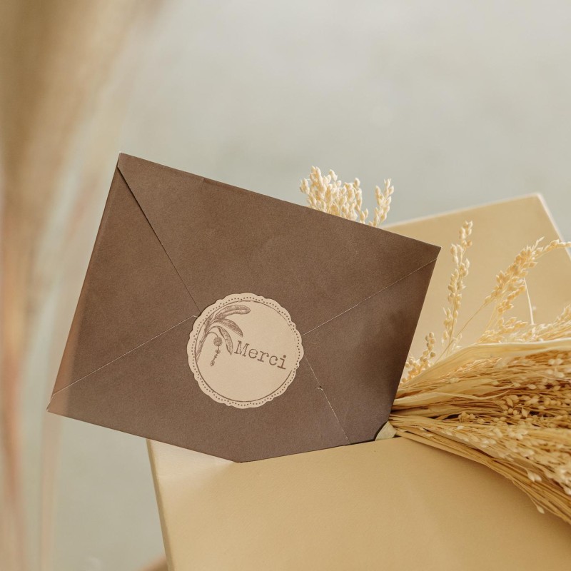stickers merci parfum orient chocolat camel creme