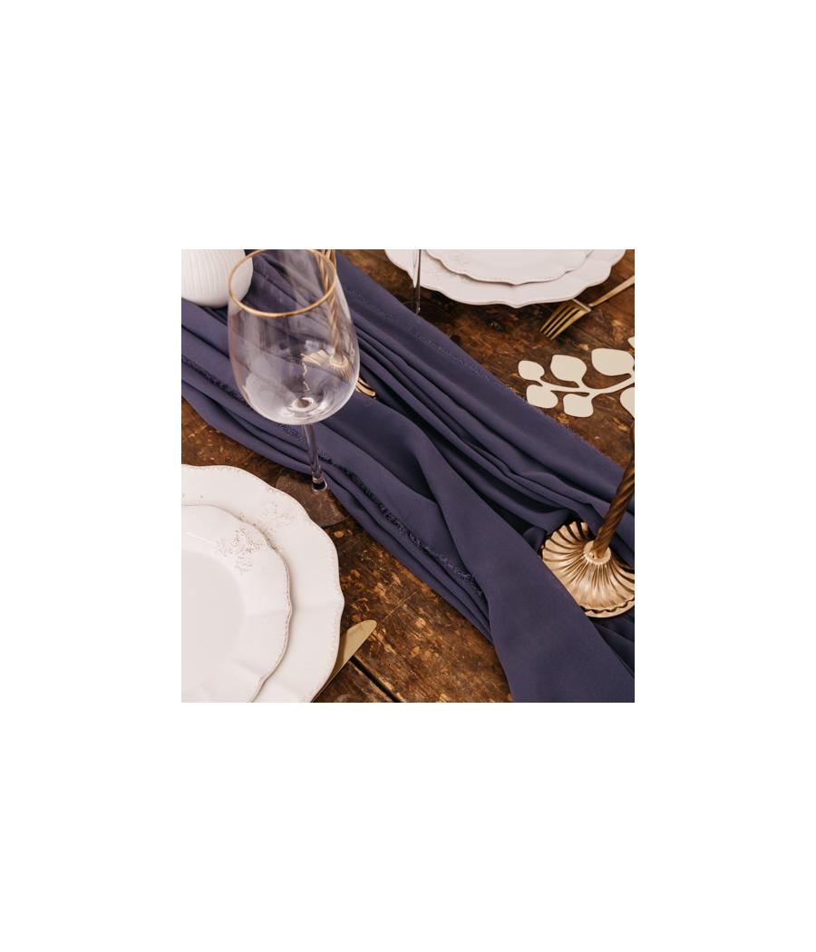 nappe mousseline soie bleu