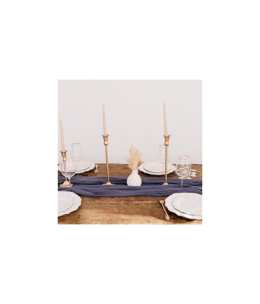 nappe mousseline soie bleu