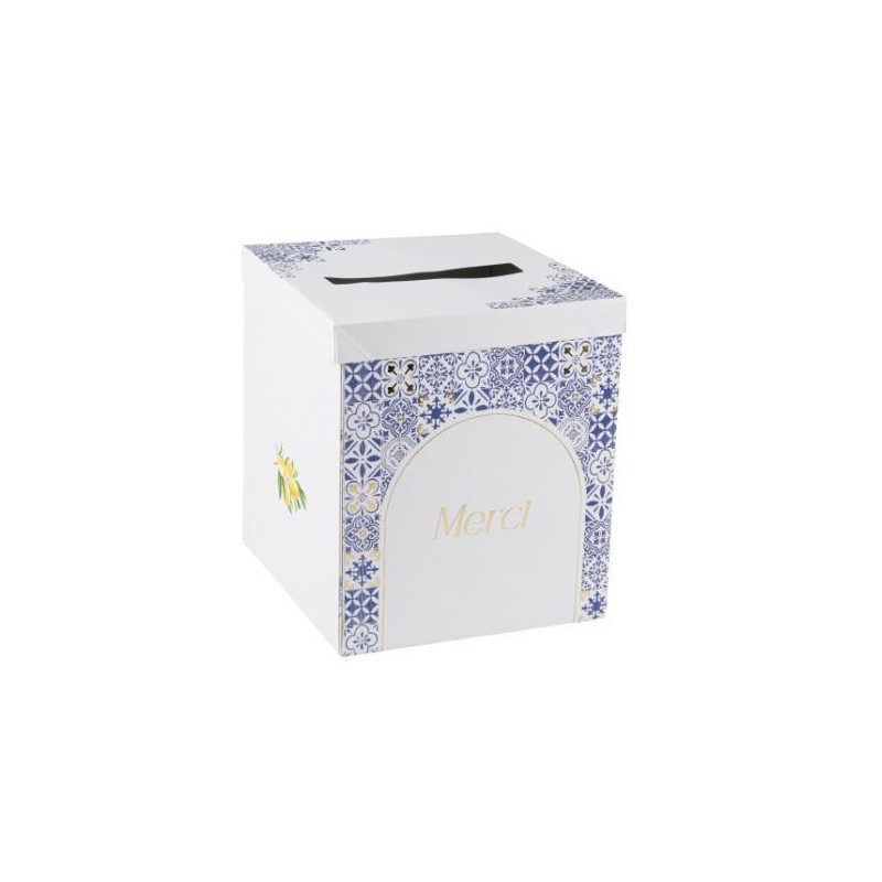 urne merci dolce vita bleu roi blanc or