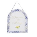 panneau bienvenue mariage dolce vita bleu roi blanc or