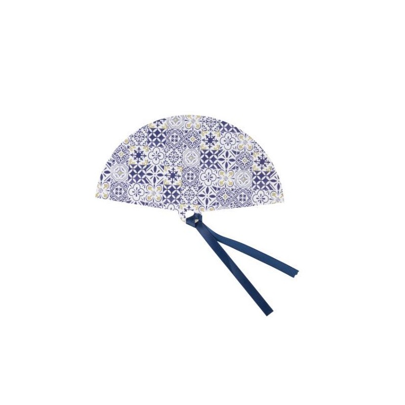 eventails dolce vita bleu roi blanc or