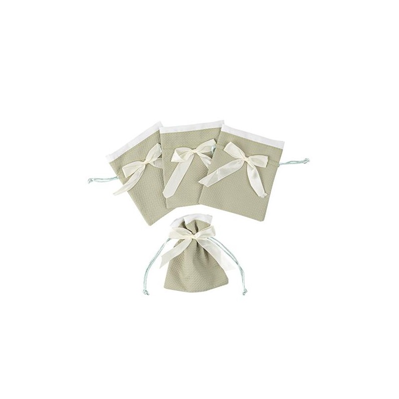 pochons tissu gaufre noeud satin