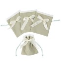 pochons tissu gaufre noeud satin