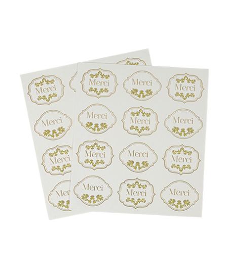 stickers merci botanica verde pistache creme or