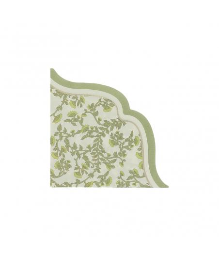 serviettes botanica verde papier creme pistache or