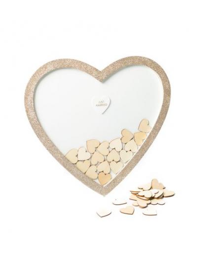 cadre coeur livre d or paillettes