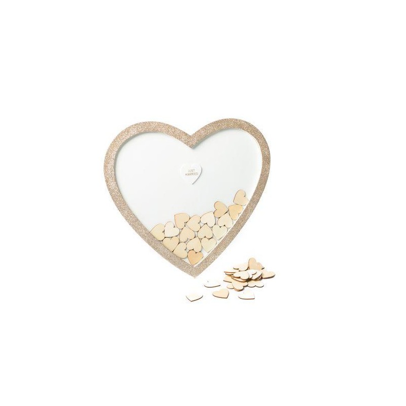 cadre coeur livre d or paillettes
