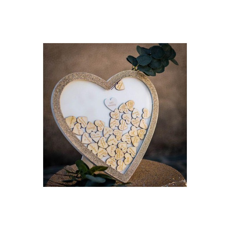 cadre coeur livre d or paillettes