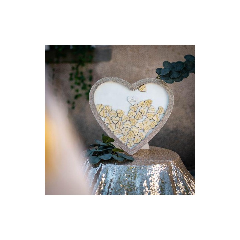 cadre coeur livre d or paillettes