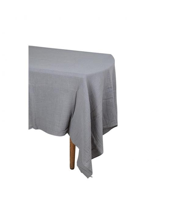 nappe gaze coton bleu orage lavable