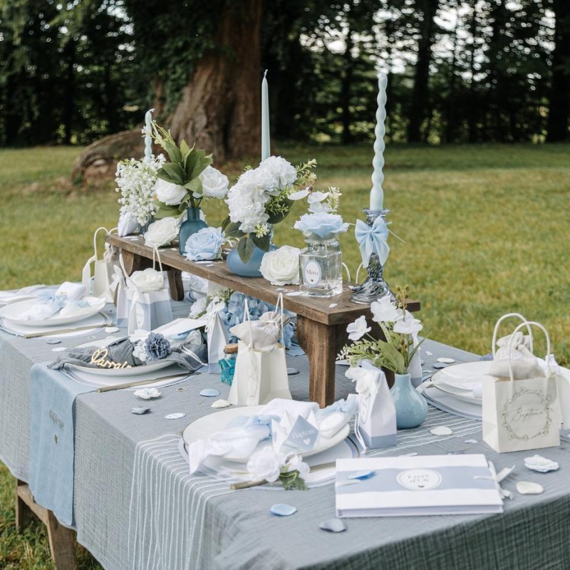 nappe gaze coton bleu