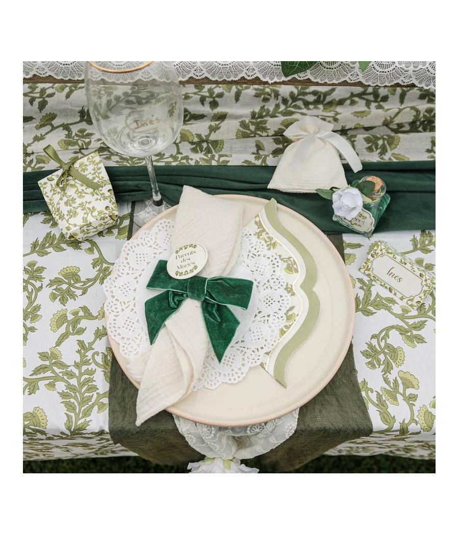 nappe botanica verde blanc pistache