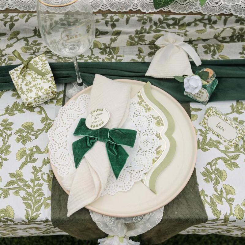 nappe botanica verde blanc pistache