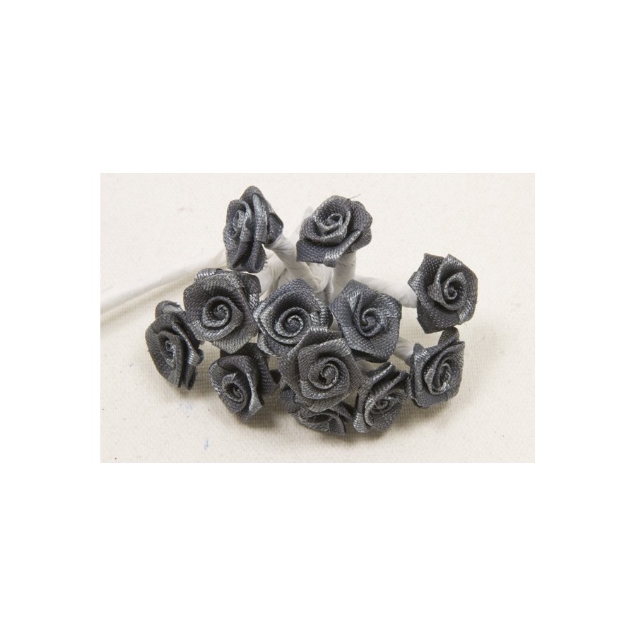 Mini roses en satin (x72)
