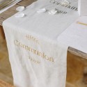 chemin table communion effet lin or