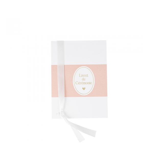 livrets ceremonie bapteme rose blanc or