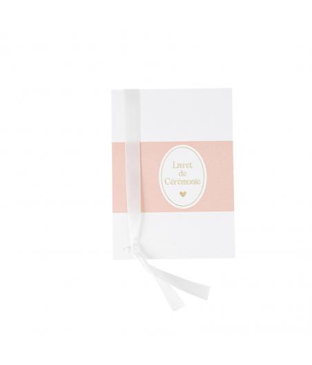 livrets ceremonie bapteme rose blanc or