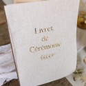 livrets ceremonie lin or ficelle coton