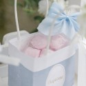 sacs bapteme papier bleu orage blanc or