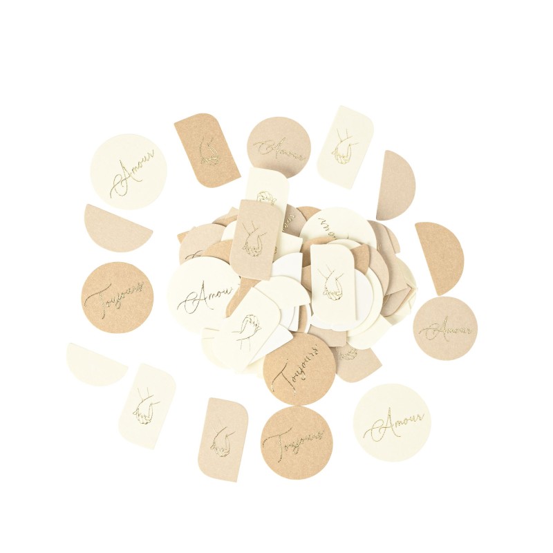 Confettis bella terra camel ivoire or