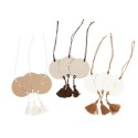 Etiquettes bella terra camel ivoire or pompons