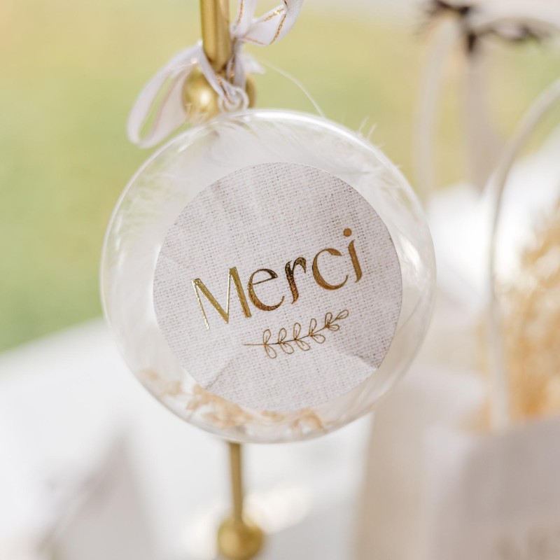 Stickers merci lin or
