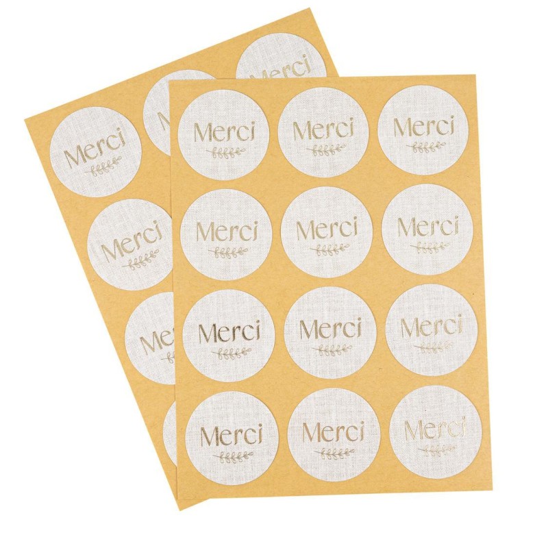 Stickers merci lin or