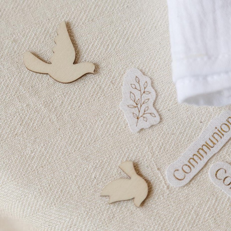 Confettis communion papier lin or