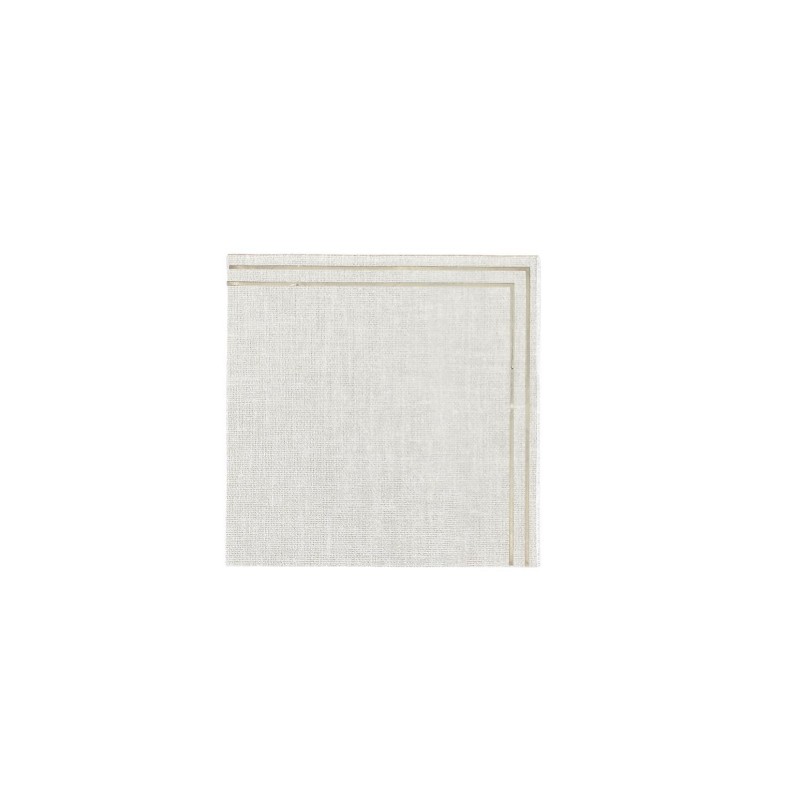Serviettes cocktail effet lin or
