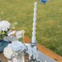 Noeuds mousseline scintillante bleu orage
